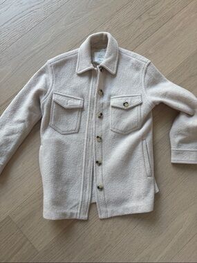 Wilfred Cream Button-Up Wool Shacket
